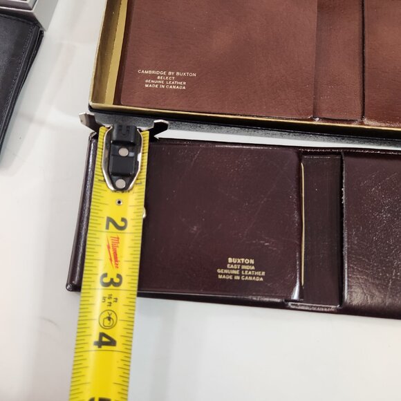 Vintage Leather Wallet Bundle Buxton Fina Brown & Black - Picture 7 of 16